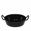Gourmet Enamel deep Pan with Handles 24cm (black)