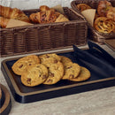 Melamine  Tray (34 x 23cm) BLACK WITH GOLD RIM