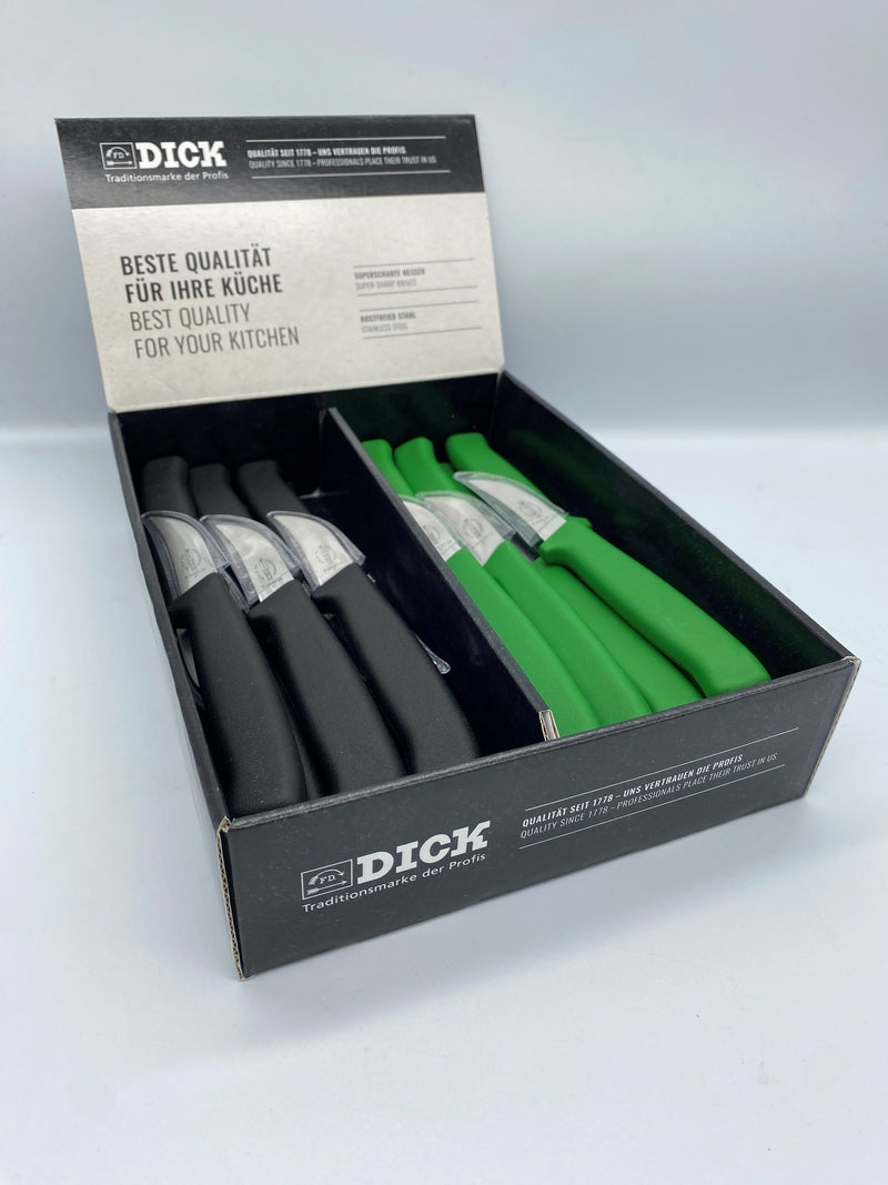 DICK Box Peeling Knives Green/Black 2 Inch Qty 30 RETAIL PACK