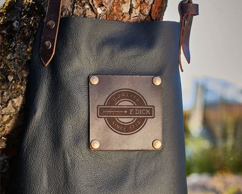 F Dick Black Leather Apron (100% Nappa Leather - Handmade in Germany)