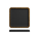 Melamine Tray 23cm x 23cm x 20mm (BLACK WITH GOLD RIM)