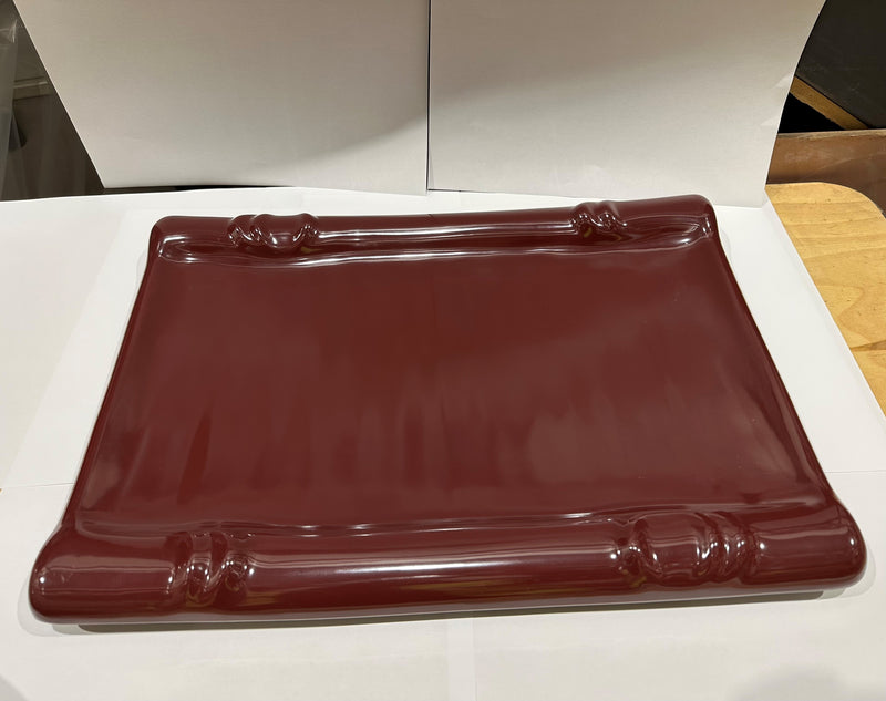 Dalebrook Bamboo Style Platter Burgundy Coloured 453 x 327mm