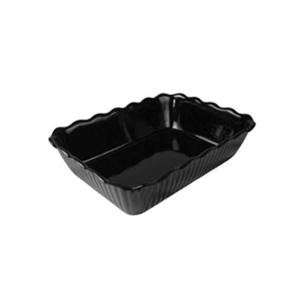 Dalebrook Melamine Black Fluted Dish 350x255x90mm BLACK