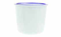 Dalebrook Melamine Enamelware Chip Pot 100x85mm 400ml (White with Blue Trim)