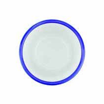 Dalebrook Melamine Enamelware Chip Pot 100x85mm 400ml (White with Blue Trim)