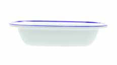 Dalebrook Melamine Enamelware Tray 200x150x45mm 400ml (White with Blue Trim