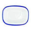 Dalebrook Melamine Enamelware Tray 200x150x45mm 400ml (White with Blue Trim