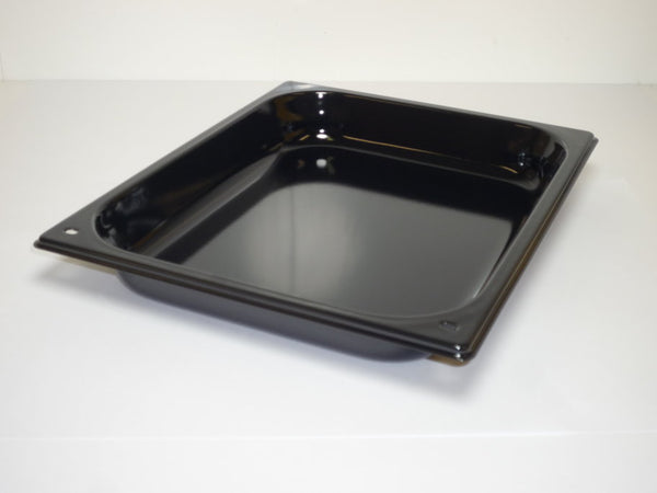 NEW SLIGHTLY DAMAGED - Black Enamelled Gastro Dish Pan 1/2 40mm Picture Shown is for Guidance, Imperfections vary - Product is still functional