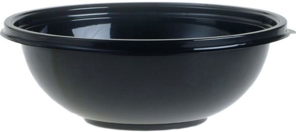 Sabert Salad Bowl Black Round 2250ml rPET Disposable/Reusable plastic 26cm (PACK OF 50)