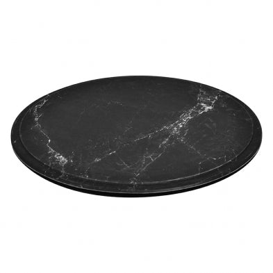 Dalebrook Black Carrara Marble Platter 11.25" Dia x 1/2"H