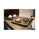 Melamine Tray 23cm x 23cm x 20mm (BLACK WITH GOLD RIM)