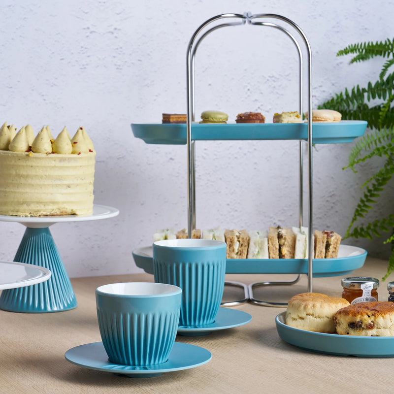 Talon Tea/Coffee Cup Saucer Blue (Pack of 6) (Dalebrook Melamine)