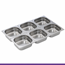 Stainless Steel Gastronorm GN 1/6 (176mm L x 162mm W x 65mm D)