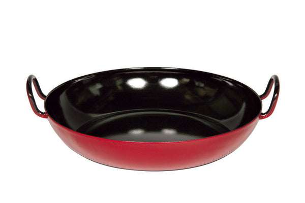 Gourmet Enamel round Pan with Handles 30cm (red/black)
